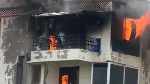 Blazing Inferno Erupts in Dwarka Apartment: Two People Trapped Inside 1 delhi fire 10325386