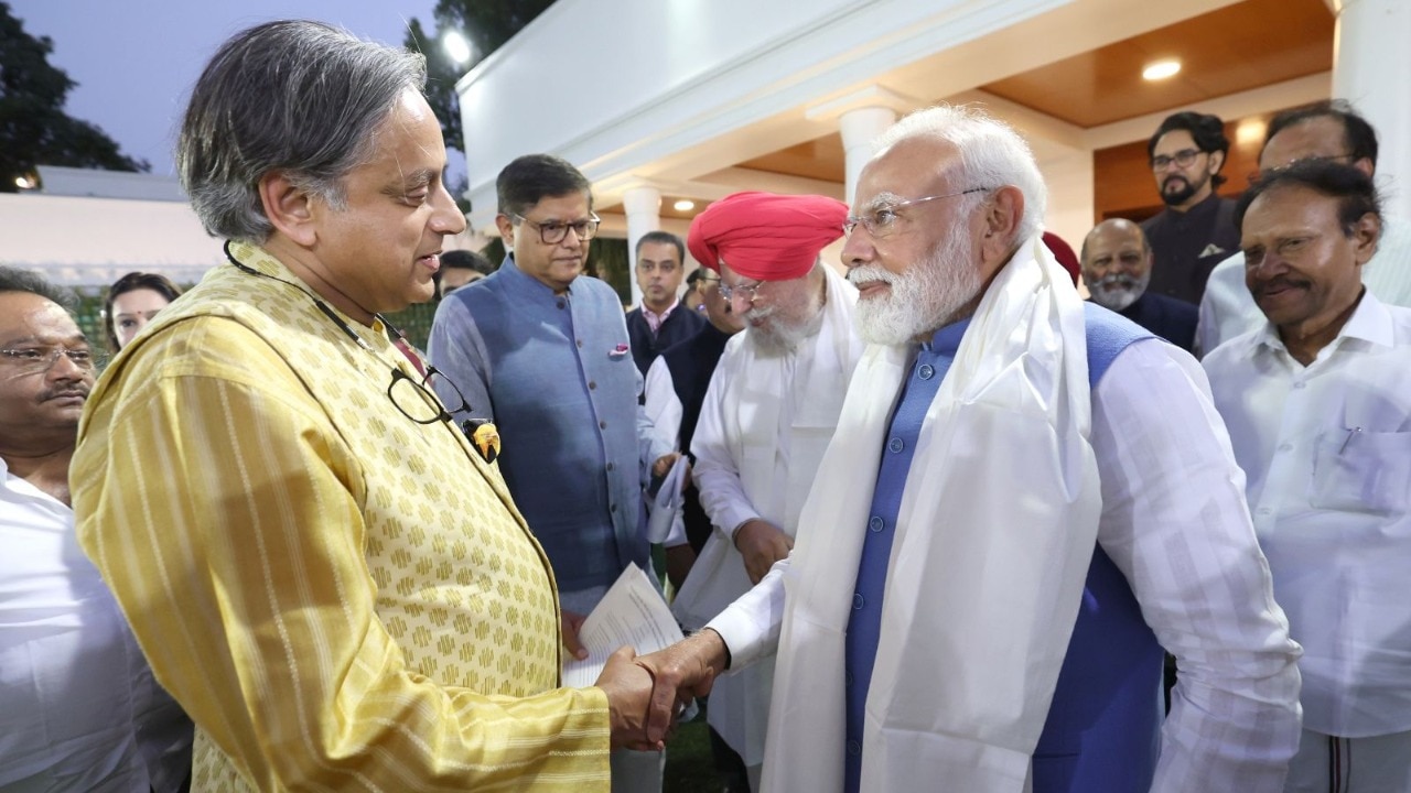 PM Engages with Op Sindoor Delegates Promoting India's Global Stand Against Terrorism 1 pm meets shashi tharoor 102238197