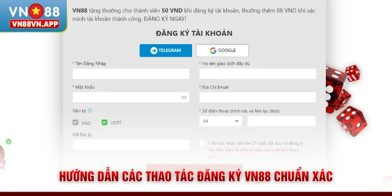 Hướng dẫn các thao tác đăng ký VN88 chuẩn xác
